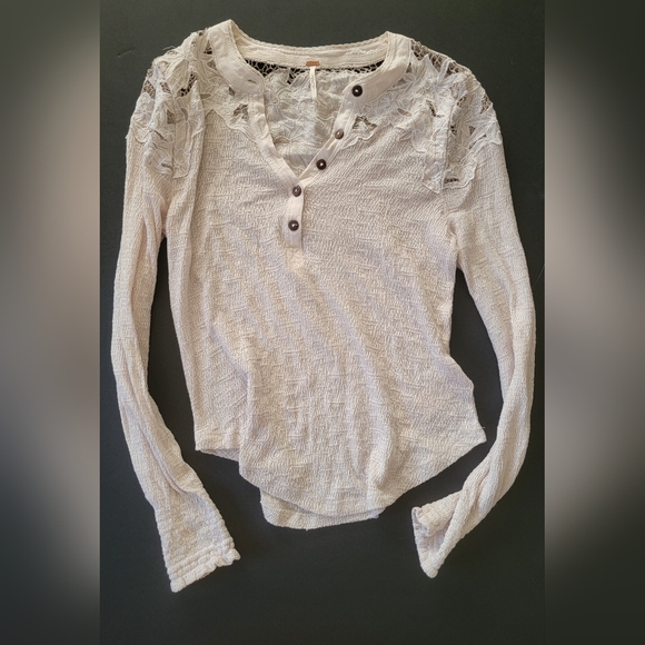 Free People Boho hippie half button down s/m top - Picture 13 of 14